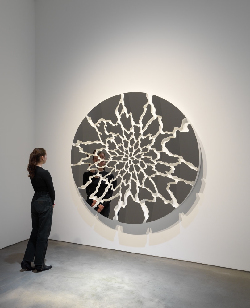 DOUG AITKEN
Terra (camouflage)
2022
Wood, polished stainless steel
78 inches (198.1 cm) diameter
7 inches (17.8 cm) depth
Variation of 4, with 2 AP
Signed plaque affixed verso
DA 771
$275,000