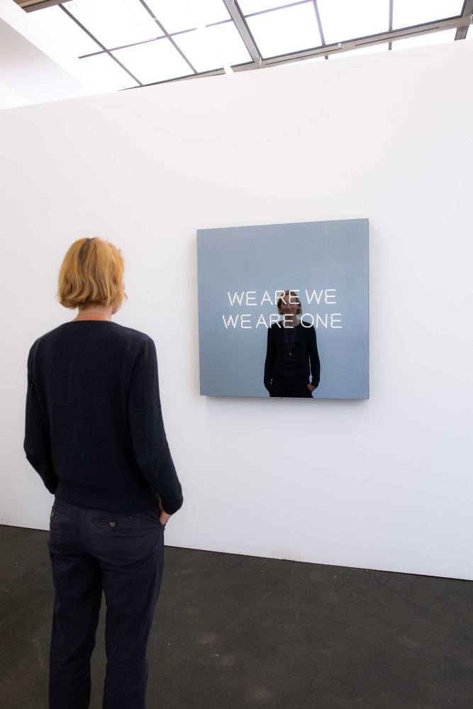 Jeppe Hein

WE ARE WE WE ARE ONE

2020

Powder-coated aluminum, neon tubes, two-way mirror, powder-coated steel, transformers

39 3/8 x 39 3/8 x 4 inches (100 x 100 x 10 cm)

Edition&amp;nbsp;of 3, with 2AP

JH 561

&amp;euro;40,000

&amp;nbsp;

INQUIRE
