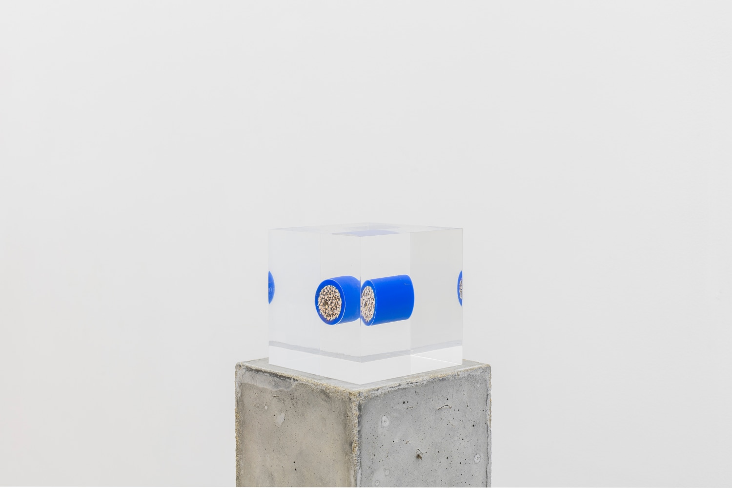 Nina Canell

Brief Syllable (Oceanic)

2016

Subterranean signalling cable, acrylic, concrete

4 x 4 x 4 inches (10 x 10 x 10 cm)

39 3/8 x 5 1/8 x 5 1/8 inches (100 x 13 x 13 cm) pedestal

43 3/8 x 5 1/8 x 5 1/8 inches (110 x 13 x 13 cm) overall

NC 131

&amp;nbsp;

INQUIRE