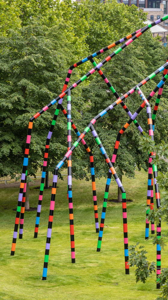 Eva Rothschild

My World and Your World

2020

painted steel, zinc and polyester

52 ft 5 inches x 39 ft 2 inches x 38 ft 9 inches (1597.6 x 1193.4 x 1180.6 cm)

ER 253

Commissioned by The King&amp;rsquo;s Cross Project. Located at Lewis Cubitt Park in King&amp;rsquo;s Cross, London.&amp;nbsp;

Photo: John Sturrock

&amp;nbsp;