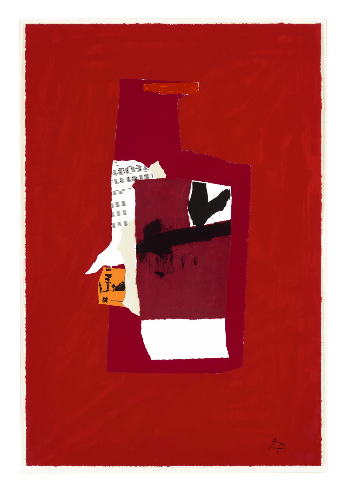 Robert Motherwell (1915 - 1991)
Redness of Red, 1985
Lithograph, screenprint and collage
24 x 16 inches
Edition of 100
Signed and numbered
MOTX354