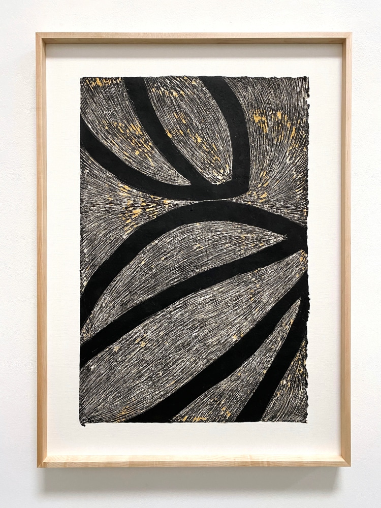 Marc Katano, Paintstik and acrylic on Nepalese paper, work on paper, contemporary painting