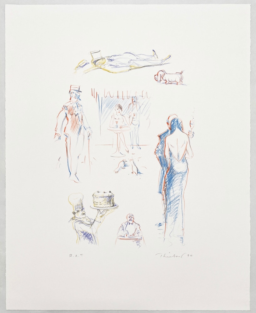 Wayne Thiebaud, Cafe Sketches, Lithograph