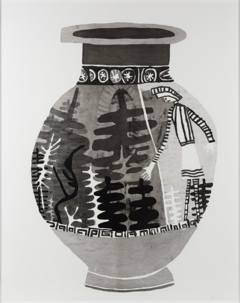 Jonas Wood, Untitled, 2010, Monoprint with handpainting