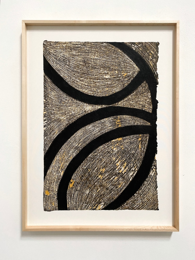 Marc Katano, Paintstik and acrylic on Nepalese paper, work on paper, contemporary painting