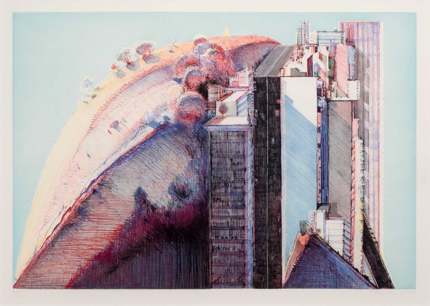 Wayne Thiebaud, Country City, Lithograph
