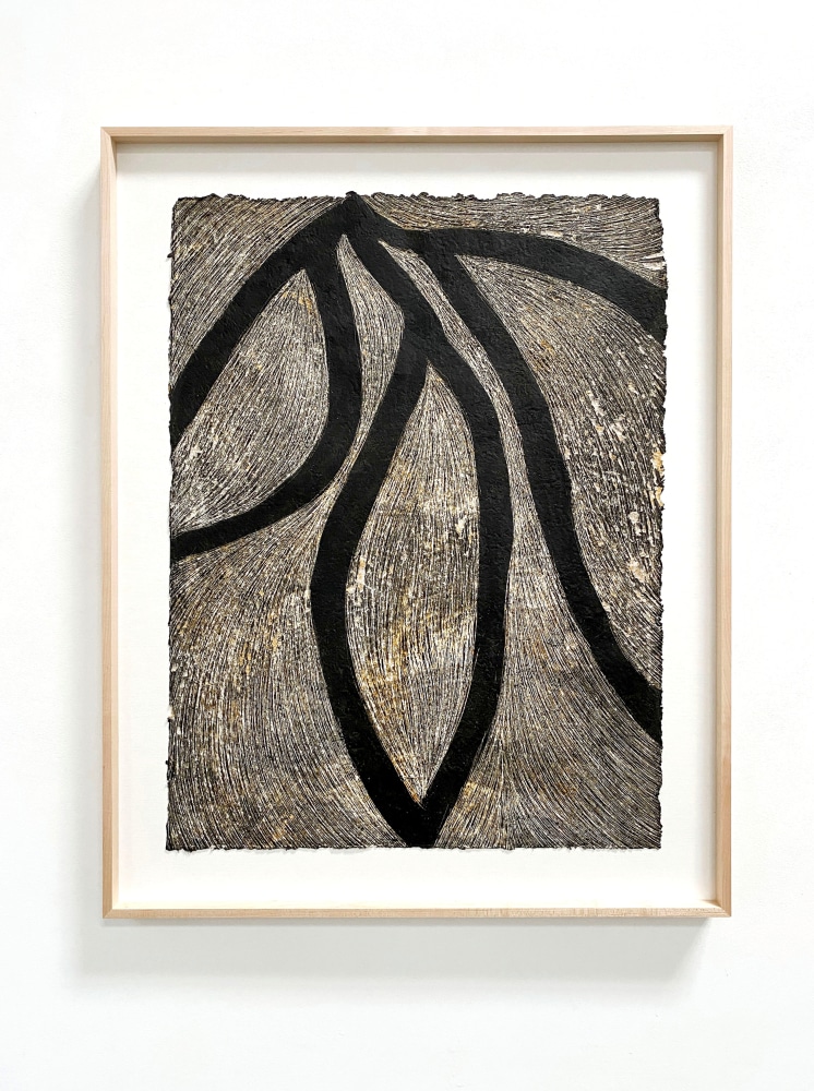 Marc Katano, Paintstik and acrylic on Nepalese paper, work on paper, contemporary painting