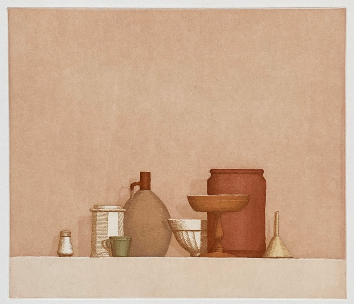 William Bailey (1930-2020)
Borghetto I, 1996
Color aquatint with hard ground etching
15 1/4 x 16 inches
Edition of 35
Signed and numbered
BAI003