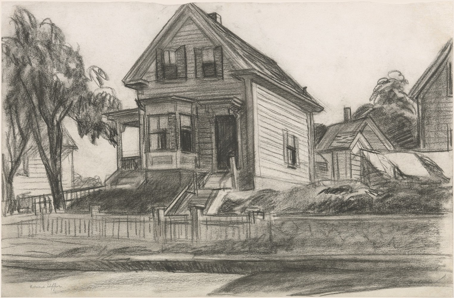 Edward Hopper&amp;nbsp;(1882-1967)&amp;nbsp;

House in Gloucester, 1922

Charcoal

11 7/8 x 18 inches