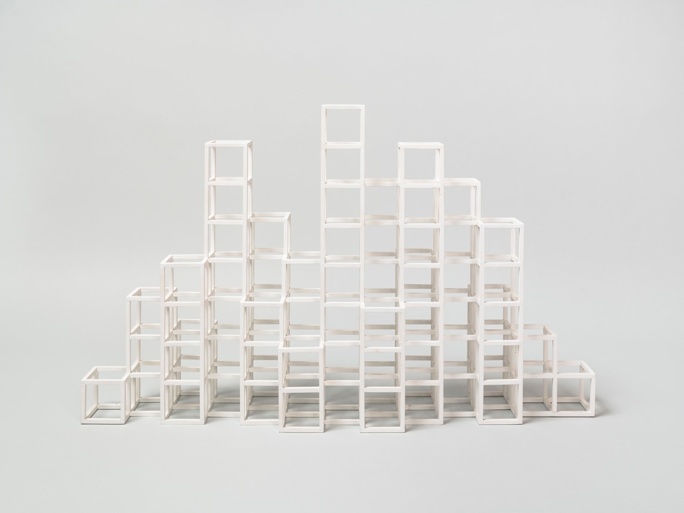 Sol LeWitt (1928-2007)

Open Cube Structure, 1997

Painted wood

20 x 32 x 6 1/2 inches