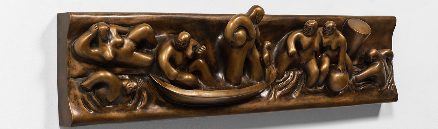 Tom Otterness (b.1952)

Boating Party, 1982-83 (cast in 2025)

Bronze

11 1/4 x 43 x 6 1/2 inches

&amp;nbsp;

Not on view