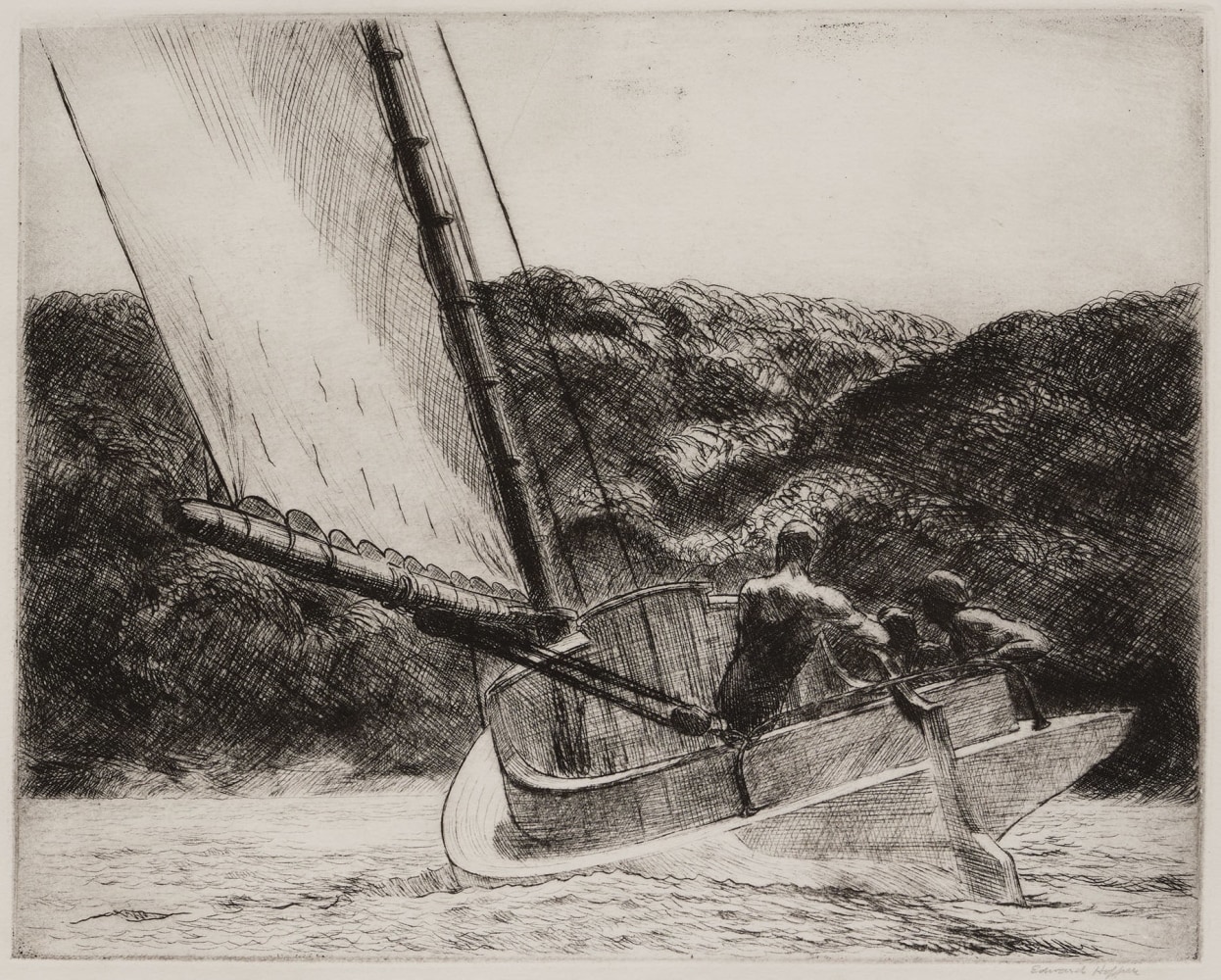 Edward Hopper&amp;nbsp;(1882-1967)&amp;nbsp;

The Cat Boat,&amp;nbsp;1922

Etching

7 7/8 x 9 7/8 inches, plate

13 1/2 x 16 inches, sheet