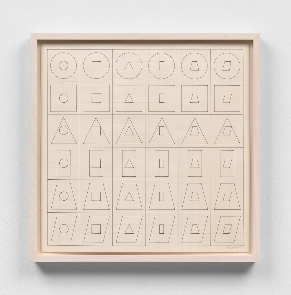 Sol LeWitt (1928-2007)

Geometric Figures&amp;nbsp;Within Geometric Figures, 1976

Ink on paper

15 7/8 x 15 7/8 inches, sheet

17 1/2 x 17 1/2 inches, framed