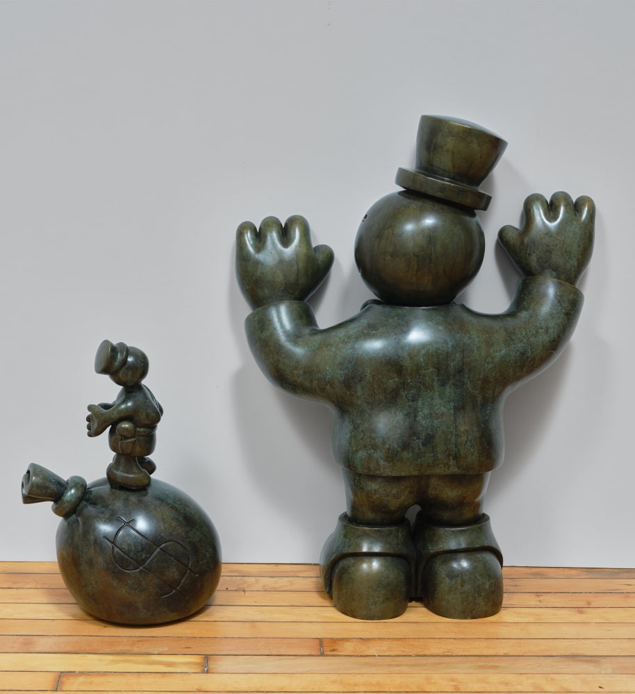 Tom Otterness (b. 1952)

Embezzler and Cop, 1999

Bronze

Embezzler: 29 1/2 x 22 x 10 inches

Cop: 18 x 9 x 11 1/2 inches