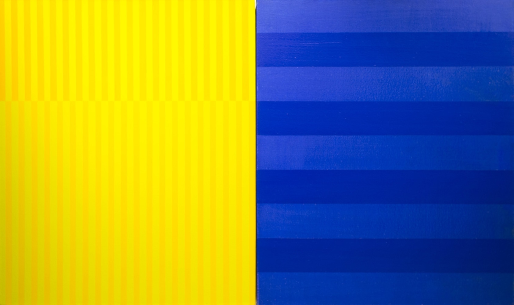 YELLOW BLUE, 2003 Acrylic on canvas, 32 x 52&quot; Private Collection