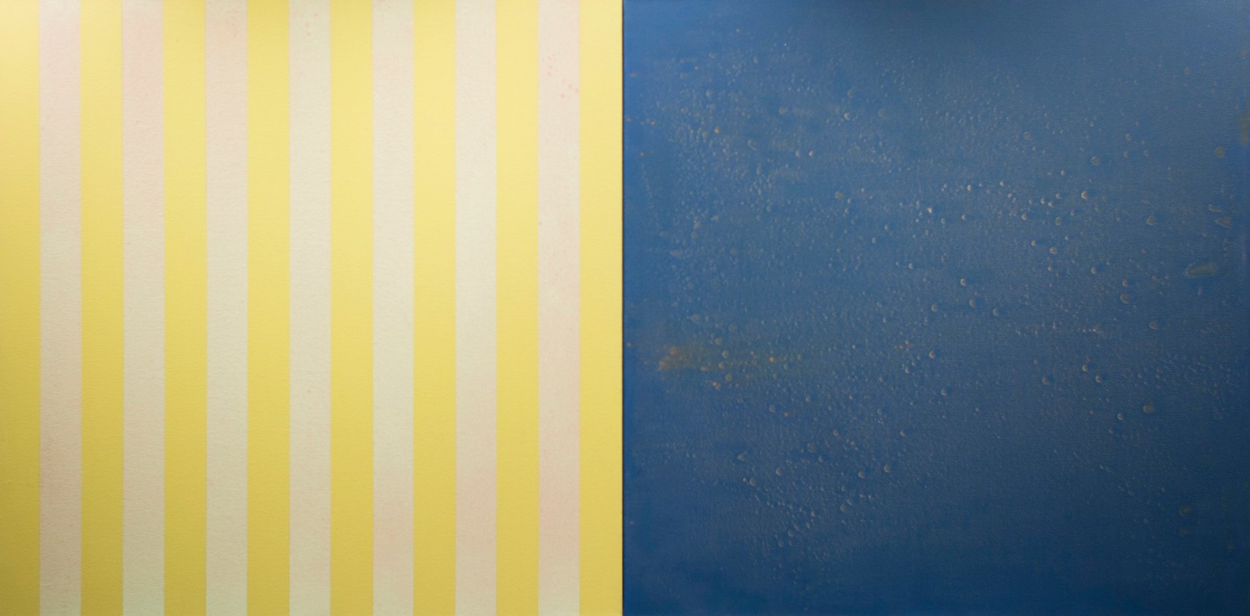 YELLOWGREEN BLUE,1999 Acrylic on canvas Two panels 36 x 72&quot;