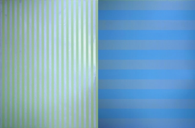 BLUE GREEN GREY, 1999 Acrylic on canvas  Two panels, 78 x 60&quot; 78&quot; x 120&quot; Overall Size Private Collection