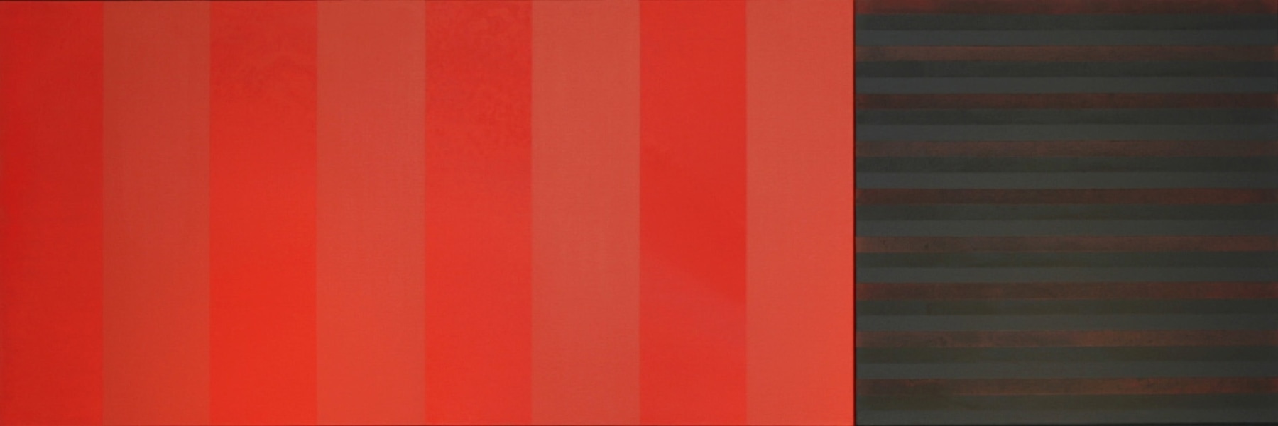 RED BLACK  2006  Acrylic on canvas,  27 x 81&quot;  Private collection