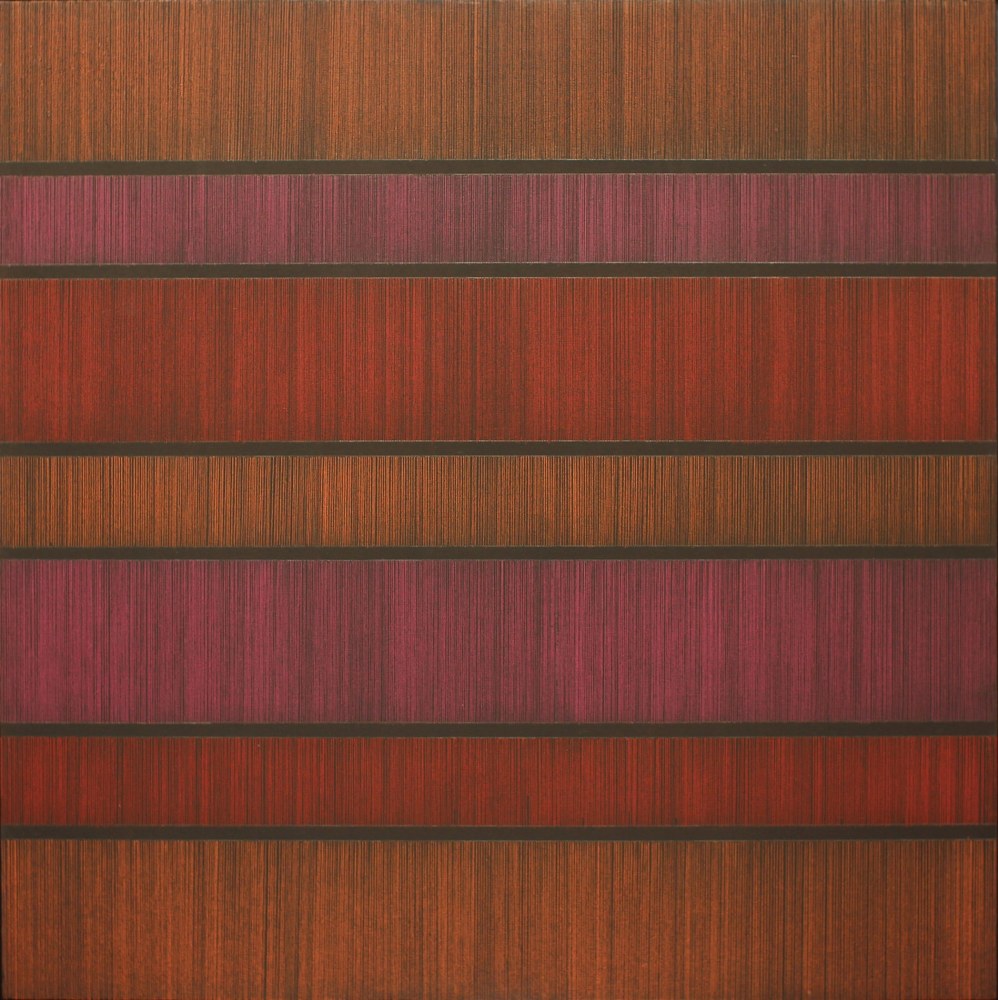 BG 20-V-15, 2015
Pencil crayon and Flashe paint on canvas mounted on board
34 x 34&amp;quot;
