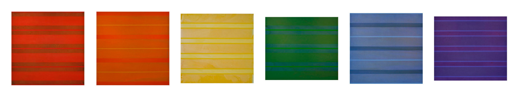 ROYGBP SET 2009
Six canvases, 55.5 x 311&amp;quot;

&amp;nbsp;