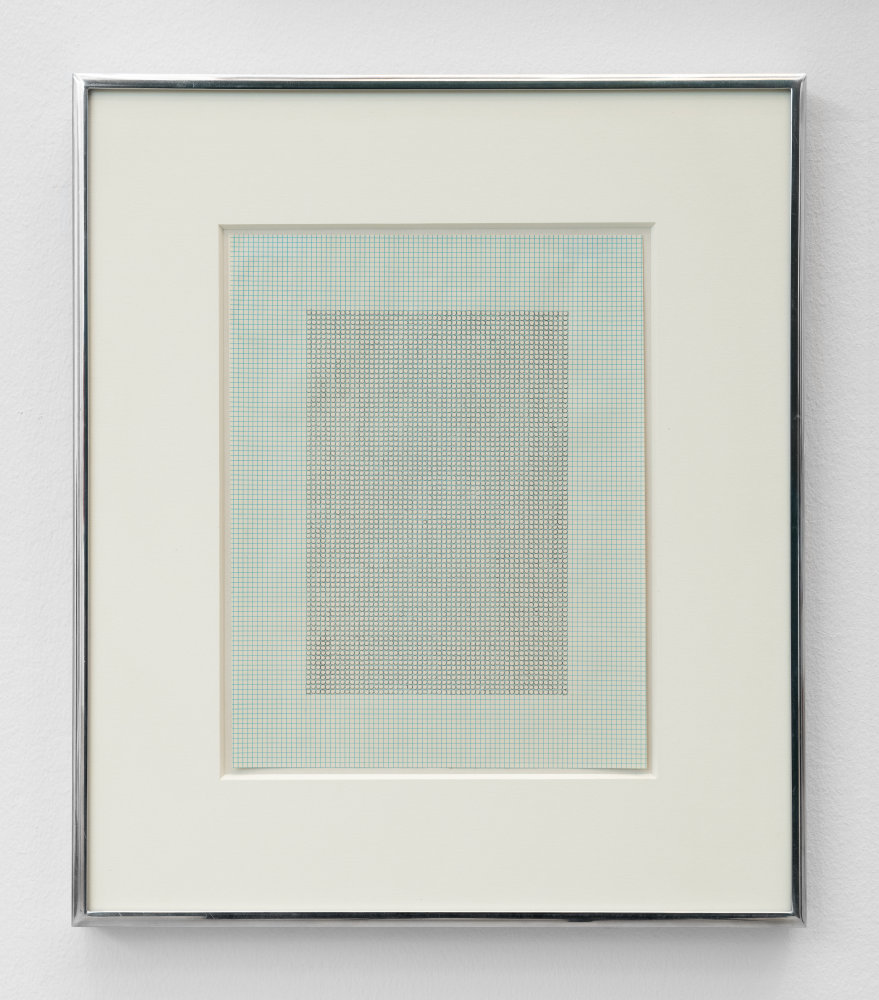 Eva Hesse
Untitled, 1967
Ink on graph paper
10 ⅞ &amp;times; 8&amp;nbsp;⅝ in.
(27.6 &amp;times; 21.9 cm)
Private Collection