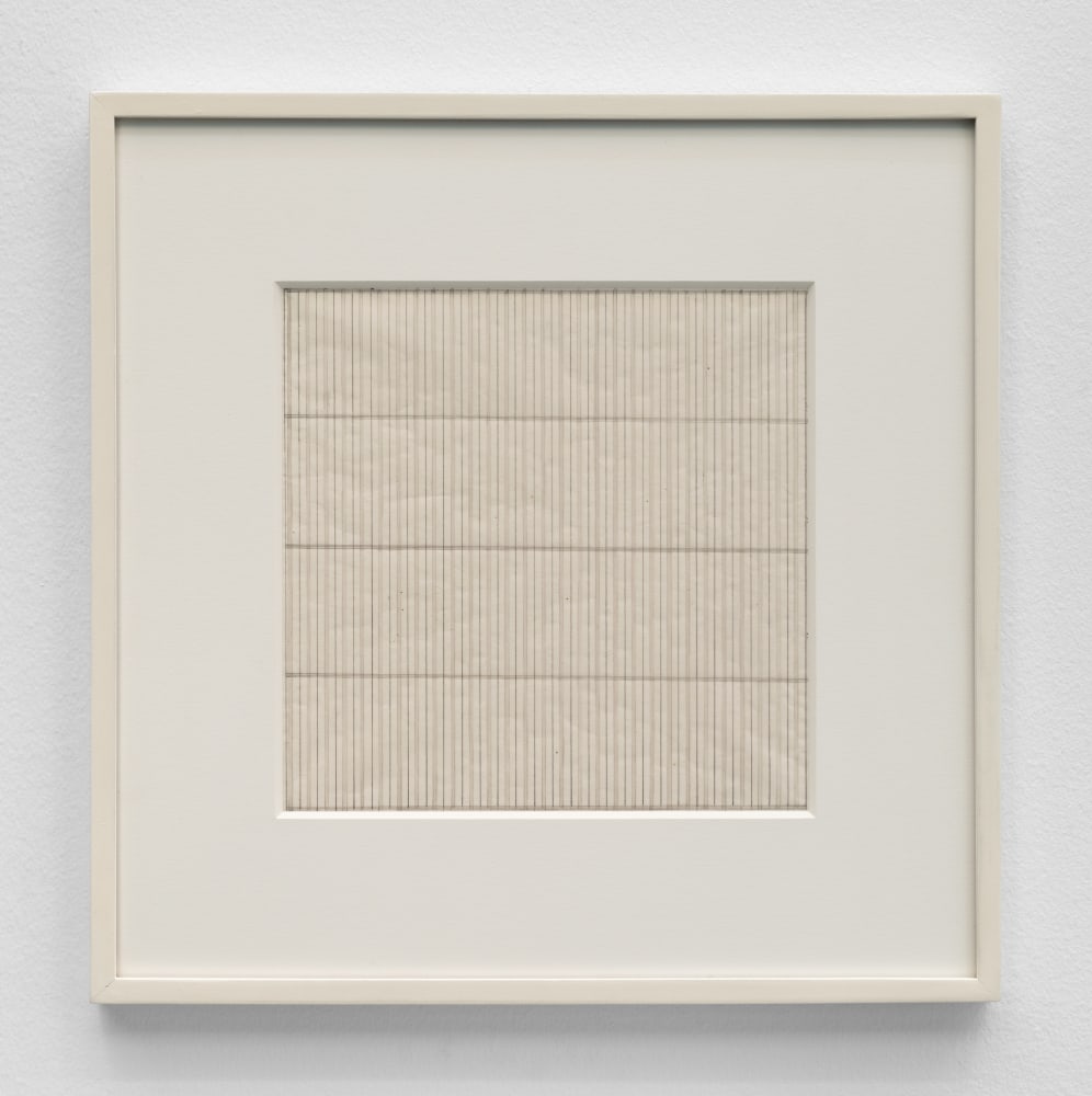 Agnes Martin
Untitled, 1978
Watercolor and graphite on paper
9 &amp;times; 9 in.
(22.9 &amp;times; 22.9 cm)
Private Collection