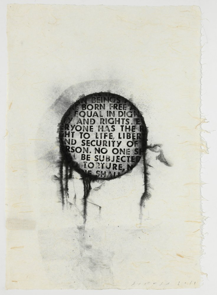 Jaume Plensa
19-Suite Seoul - Human Rights, 2018
Mixed media on paper
39 &amp;times; 27 &amp;frac34; in.
(99.1 &amp;times; 70.5 cm)