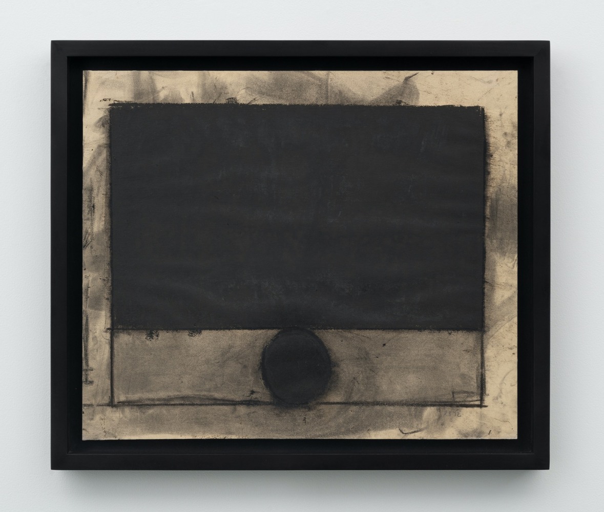 Richard Serra
Untitled, 1972
Paintstick and charcoal on paper laid down on canvas
24 &amp;frac14; &amp;times; 28 &amp;frac34; in.
(61.8 &amp;times; 73 cm)
