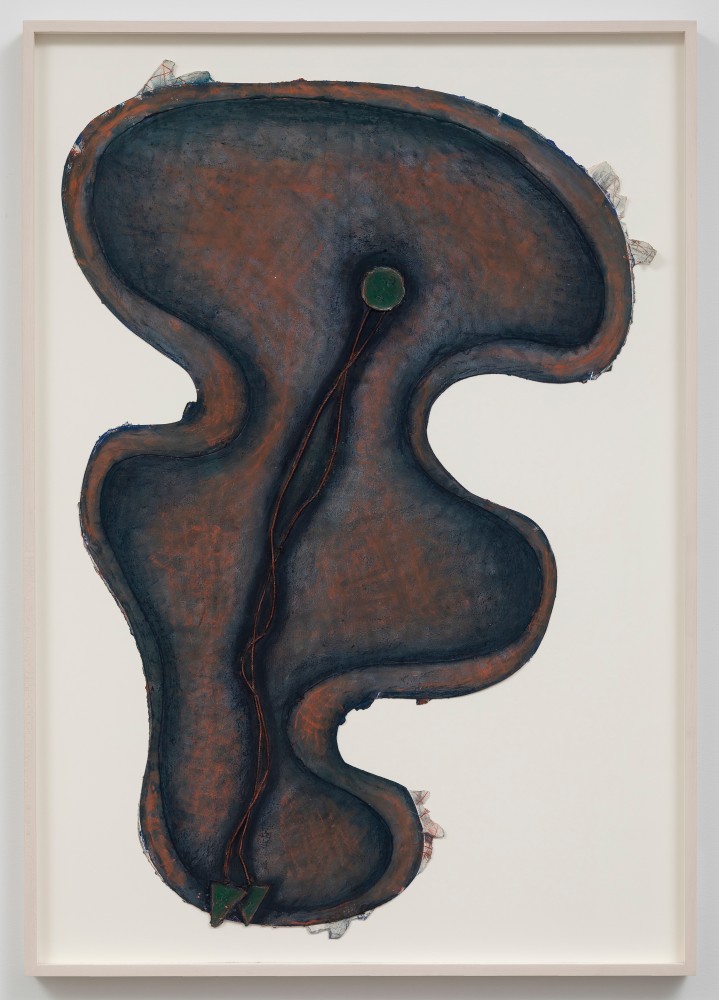 Elizabeth Murray
Clock, 1991
Pastel and charcoal with string and collage on paper
40 ⅞ &amp;times; 27&amp;nbsp;&amp;frac34; in.
(103.8 &amp;times; 70.5 cm)
