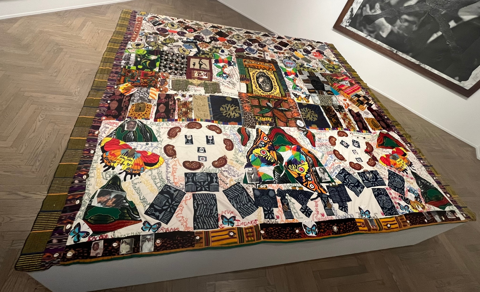 Val Gray Ward
Peace The Way Home, 1978-2022
Quilted textiles and sound
9 ft. 9 1/2 in. x 9 ft. 9 in.
(2.9 x&amp;nbsp; 2.9 m)