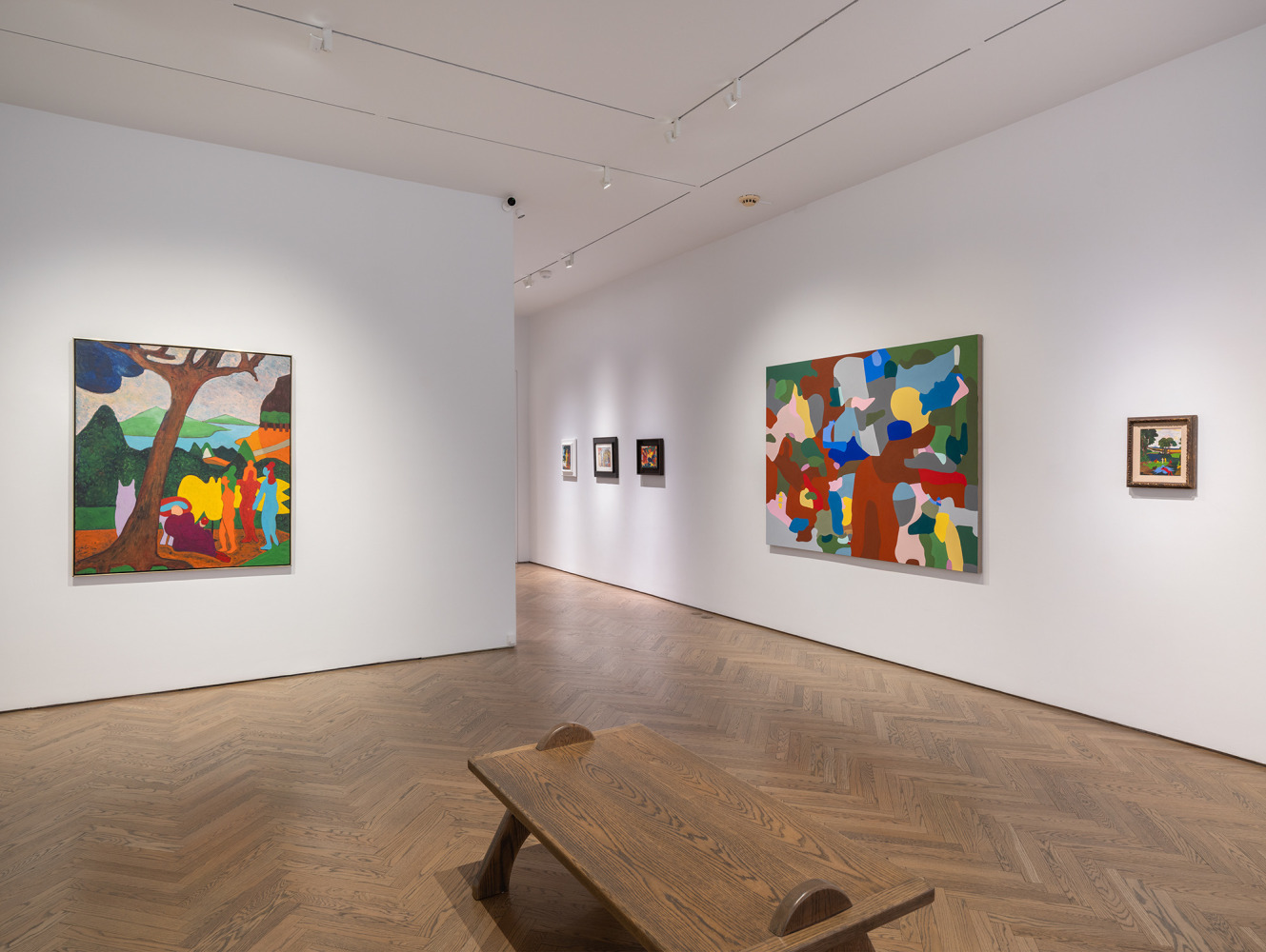 Installation view of Real Monsters in Bold Colors: Bob Thompson and Candida Alvarez, GRAY New York, 2025.