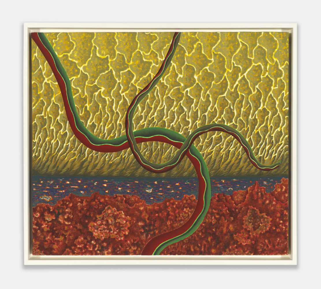 Rocky Shores, 1983
Oil on linen
14 &amp;times; 16 inches (35.6 &amp;times; 40.6 cm)
Framed: 15 1/4 &amp;times; 17 1/8 &amp;times; 1 3/4 inches (38.7 &amp;times; 43.7 &amp;times; 4.4 cm)