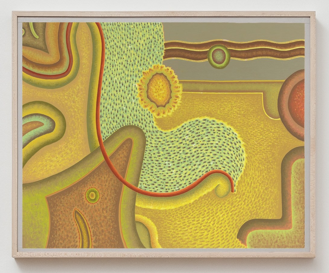 Gravital Shift I, c. 2000s
Oil on multimedia board
16 &amp;times; 20 inches
(40.6 &amp;times; 50.8 cm)