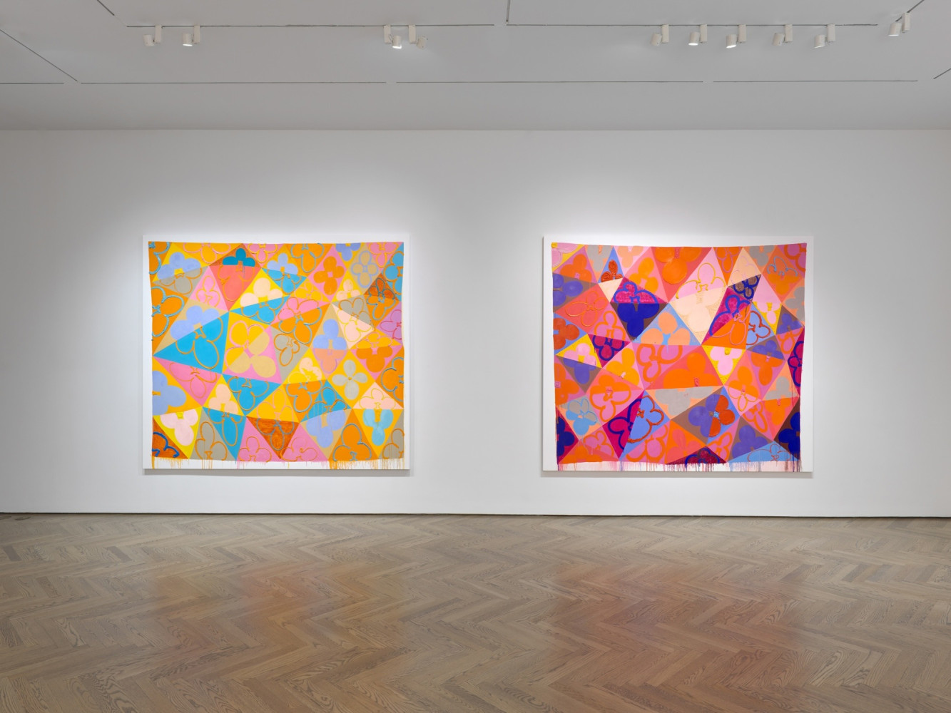 Installation view of Judy Ledgerwood: Twilight in the Wilderness, GRAY New York