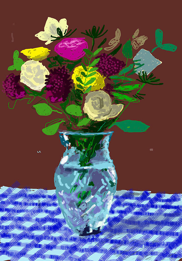 David Hockney&amp;nbsp;
&amp;ldquo;20th March 2021, Flowers, Glass Vase on a Table&amp;rdquo;&amp;nbsp;
iPad painting printed on paper&amp;nbsp;
Edition of 50&amp;nbsp;
89 x 63.5 cm (35 x 25 Inches)&amp;nbsp;
&amp;copy; David Hockney