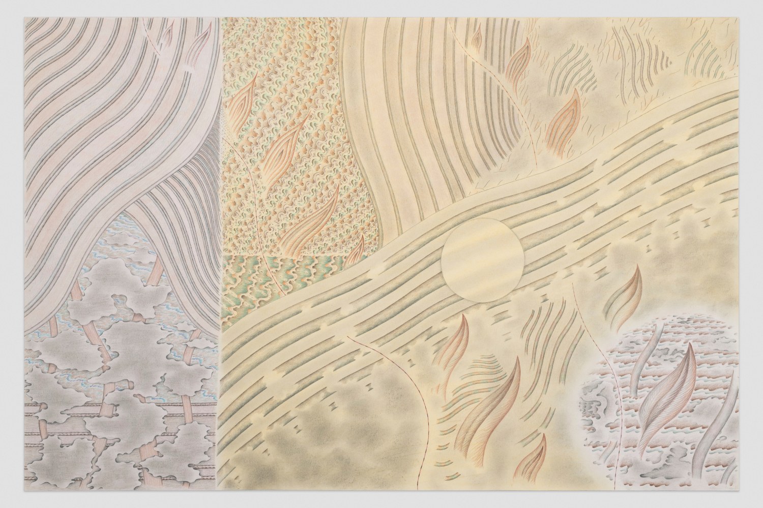 Tidal Phases,&amp;nbsp;1984
Graphite, pastel and colored pencil on paper
20 &amp;times; 30 1/8 inches
50.8 &amp;times; 76.5 centimeters&amp;nbsp;