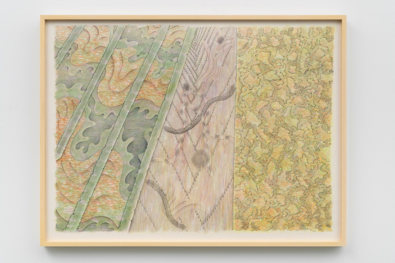 Evelyn Statsinger
Aerial Coves, 1984
Graphite, pastel and colored pencil on paper
30 &amp;times; 40 in.
(76.2 &amp;times; 101.6 cm)