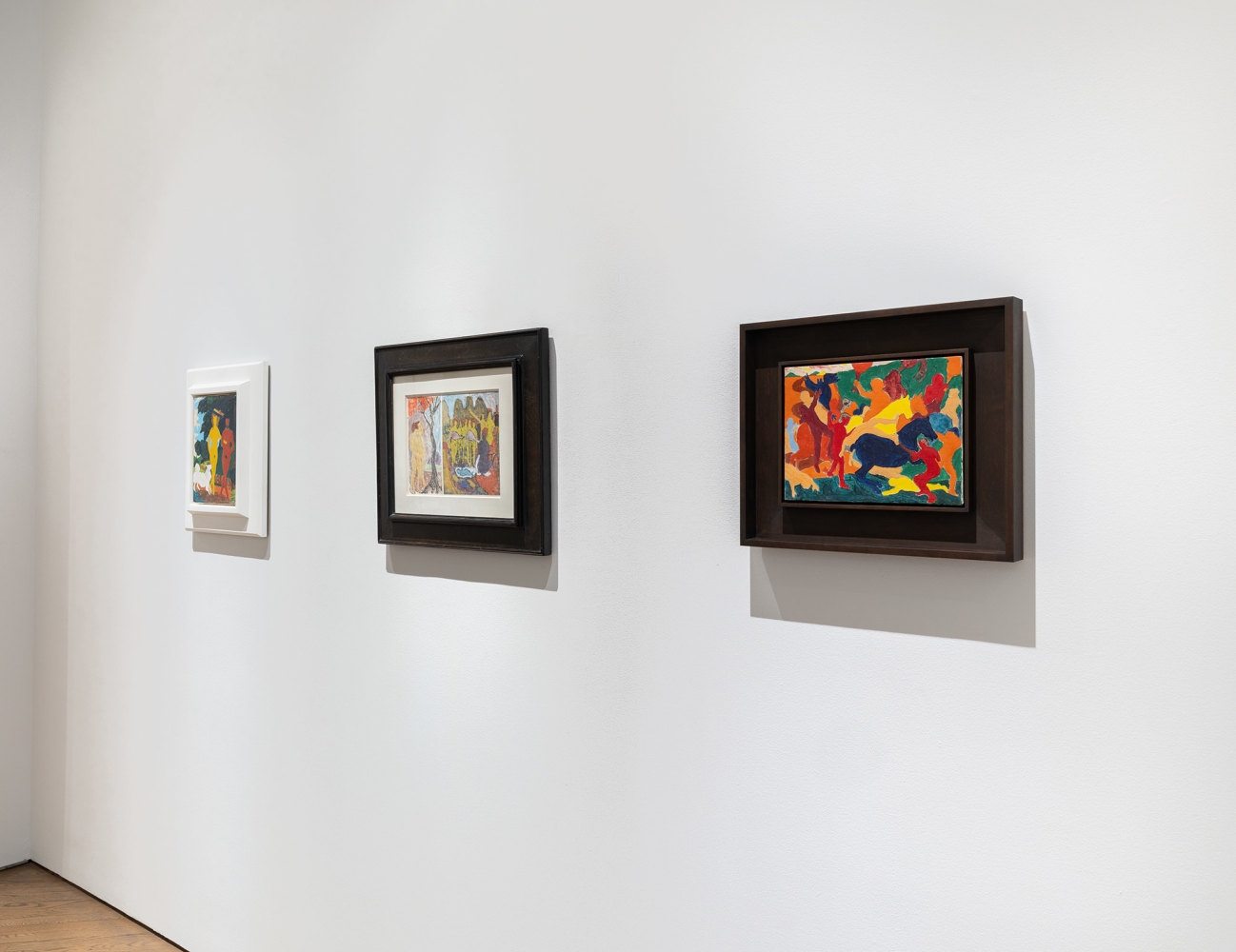 Installation view of Real Monsters in Bold Colors: Bob Thompson and Candida Alvarez, GRAY New York, 2025.