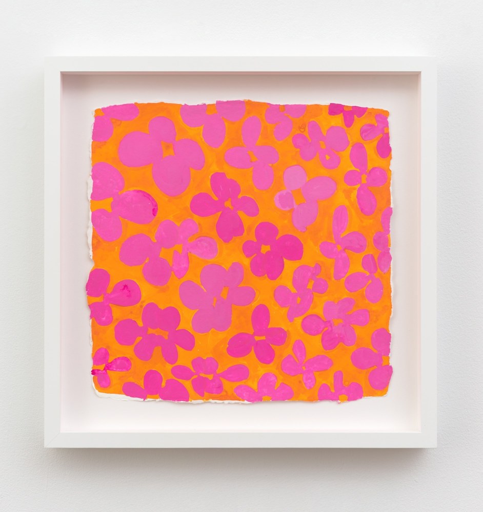 Tangerine &amp;amp; Magenta, 2024
Acrylic gouache on Twinrocker paper
14 &amp;frac12; &amp;times; 14 &amp;frac12; inches (36.8 &amp;times; 36.8 cm)