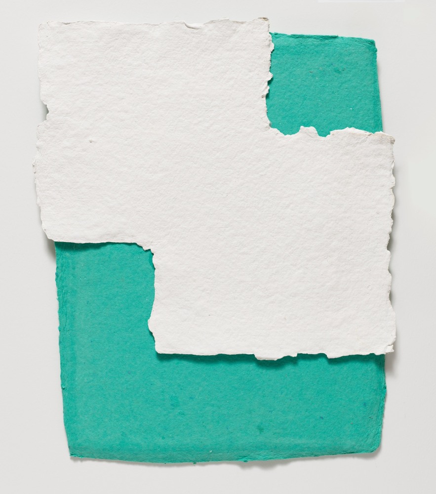Mary Heilmann
Wave, 2020
Acrylic on stenciled handmade paper, on pigmented handmade paper (Ruth Lingen)
15 &amp;frac14; &amp;times; 12 &amp;frac12; in.
(38.7 &amp;times; 31.8 cm)