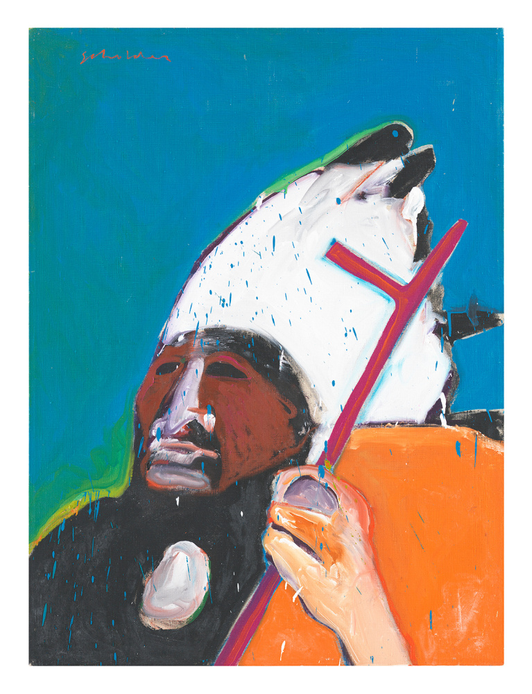 Fritz Scholder, Indian Portrait, 1972, Oil on canvas, 35 x 30 inches