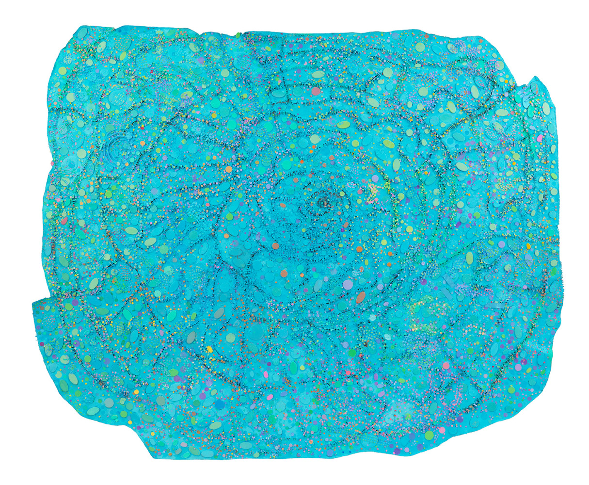 Howardena Pindell
Night Flight, 2015&amp;ndash;2016
Mixed media on canvas
63 x 77 inches