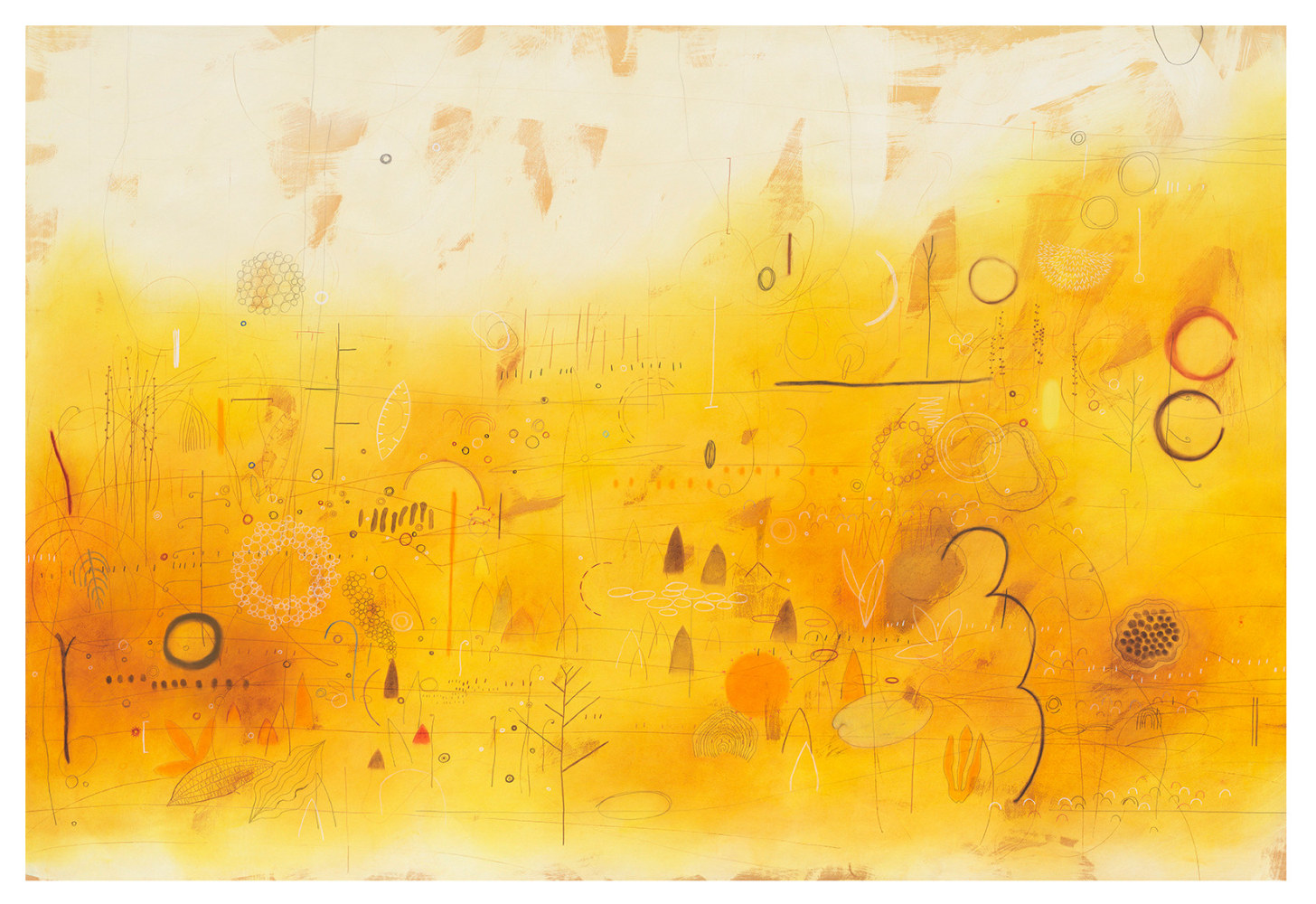Emmi Whitehorse
Mapping Chaco I, 2025
Oil, colored pencil, graphite, and chalk on paper mounted on canvas
60 x 90 in (152.4 x 228.6 cm)