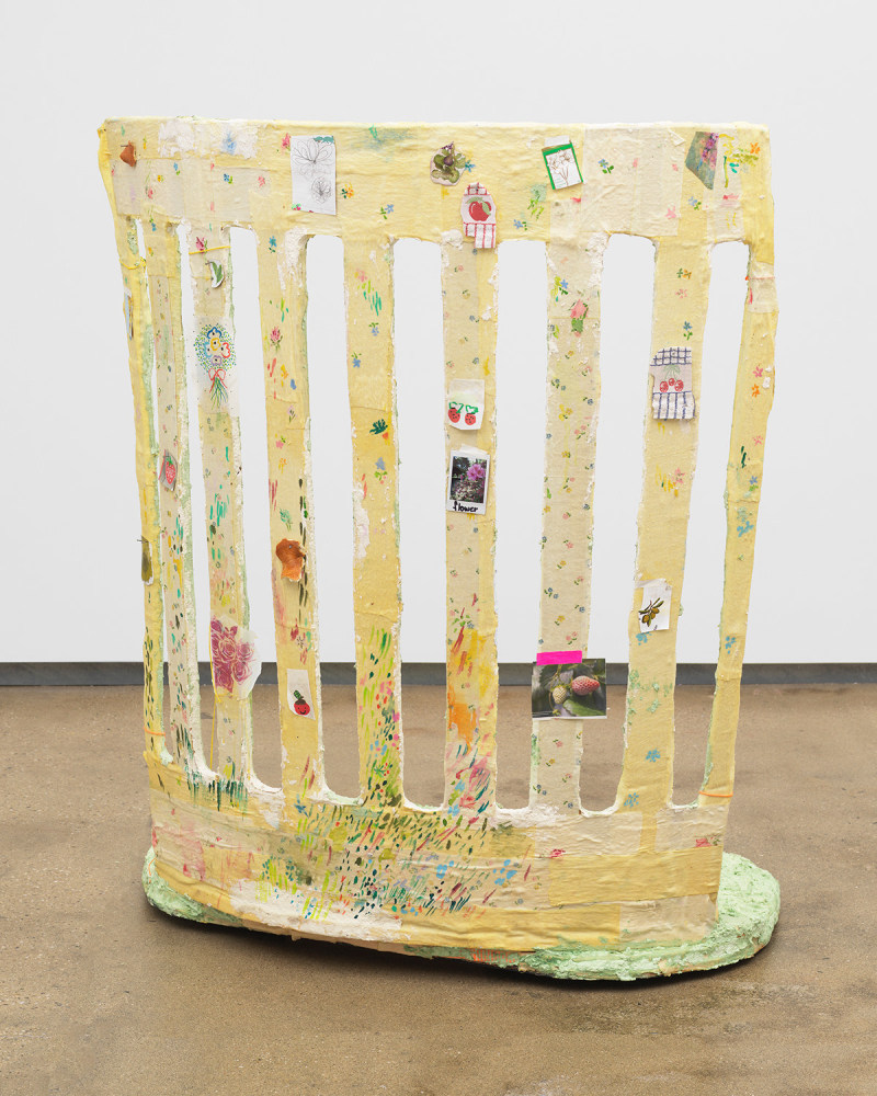 The artist is the garden (Laundry Baskets), 2025
Cardboard, Fast-Mach&amp;eacute;, plywood, pigments, glue, fabric, watercolors, collected ephemera
49 x 41 1/2 x 29