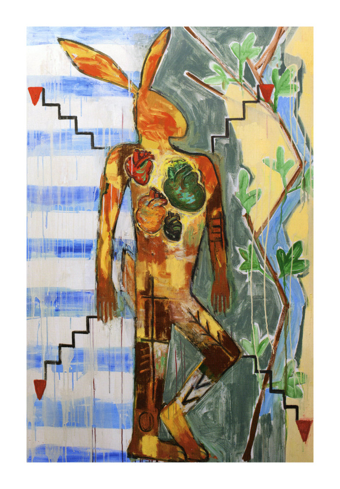 Jaune Quick-to-See Smith
Mixed Blood, 2004
Mixed media on canvas
72 x 48 inches (182.9 x 121.9 cm)