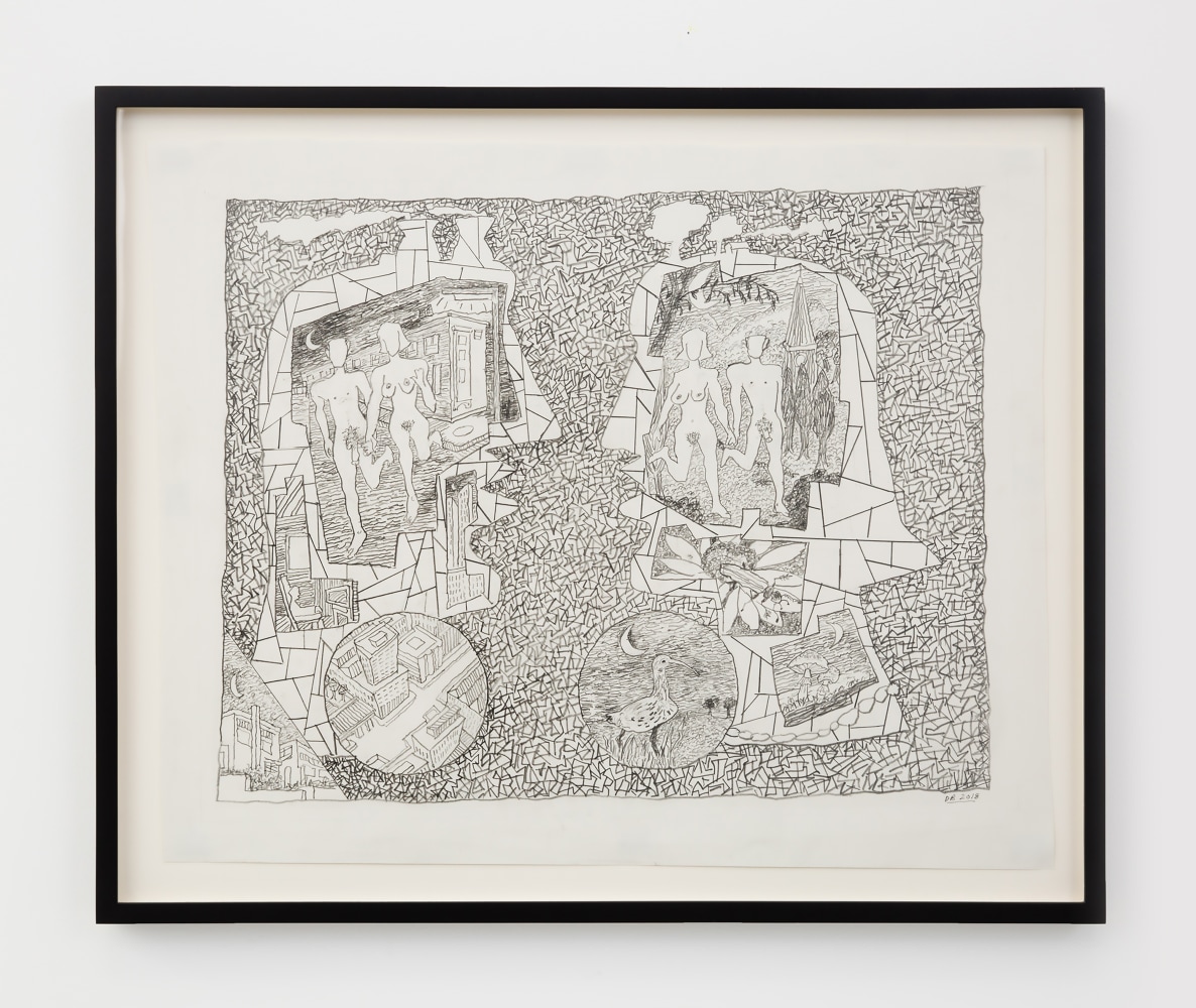 Derek&amp;nbsp;Boshier
Addy and Ernie (from the &amp;quot;Headlines&amp;quot;series),&amp;nbsp;2018
pencil on paper
15 1/2 x 19 1/2 in (39.4 x 49.5 cm)
DB202