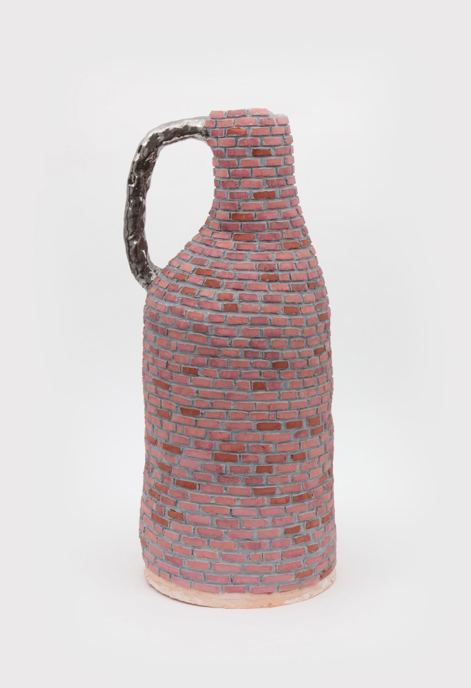 Grant Levy-Lucero, &quot;Brick and Mortar,&quot; 2021 ceramic, glazed 27 1/2 x 14 x 14 in (70 x 35.6 x 35.6 cm) GLL247