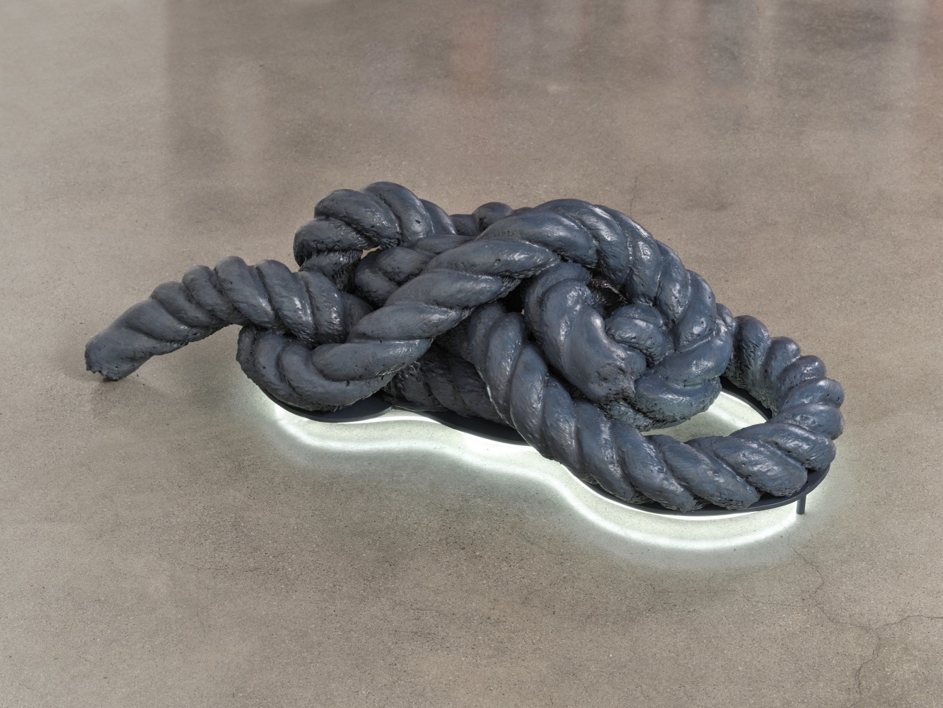Carla Edwards, Smoke, detail, 2023 rope, pigment, encaustic, flexible neon