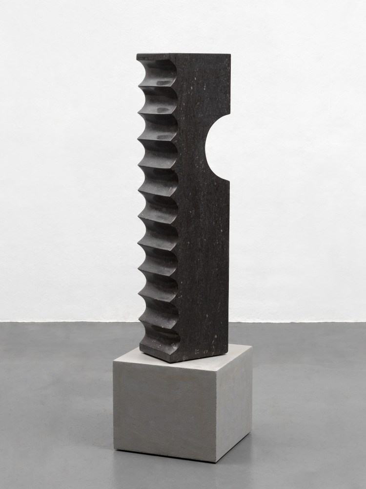 Minoru Niizuma (1930&amp;ndash;1998)
Windy Wind, 1969
Portuguese black granite
47 1/4 x 8 3/4 x 11 1/4 in
120 x 22.2 x 28.6 cm