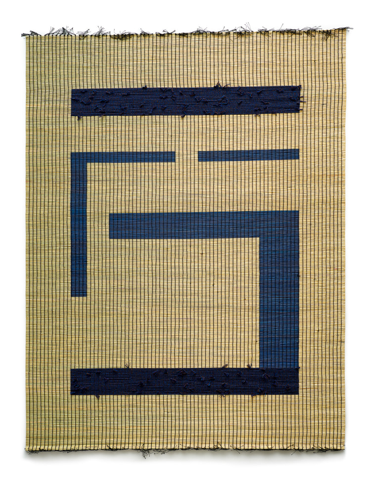 Suki Seokyeong Kang (b.1977)

Mat Black Mat 122 &amp;times; 163 #20-60, 2020

Woven dyed Hwamunseok, thread

Bracket : Painted steel

64.17 x 49.41 inches

163 x 125.5 cm